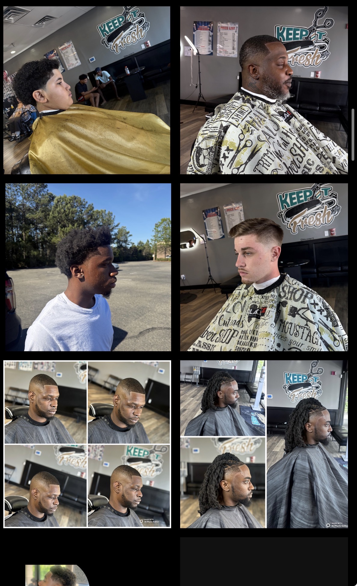 Blue The Barber haircut gallery collage
