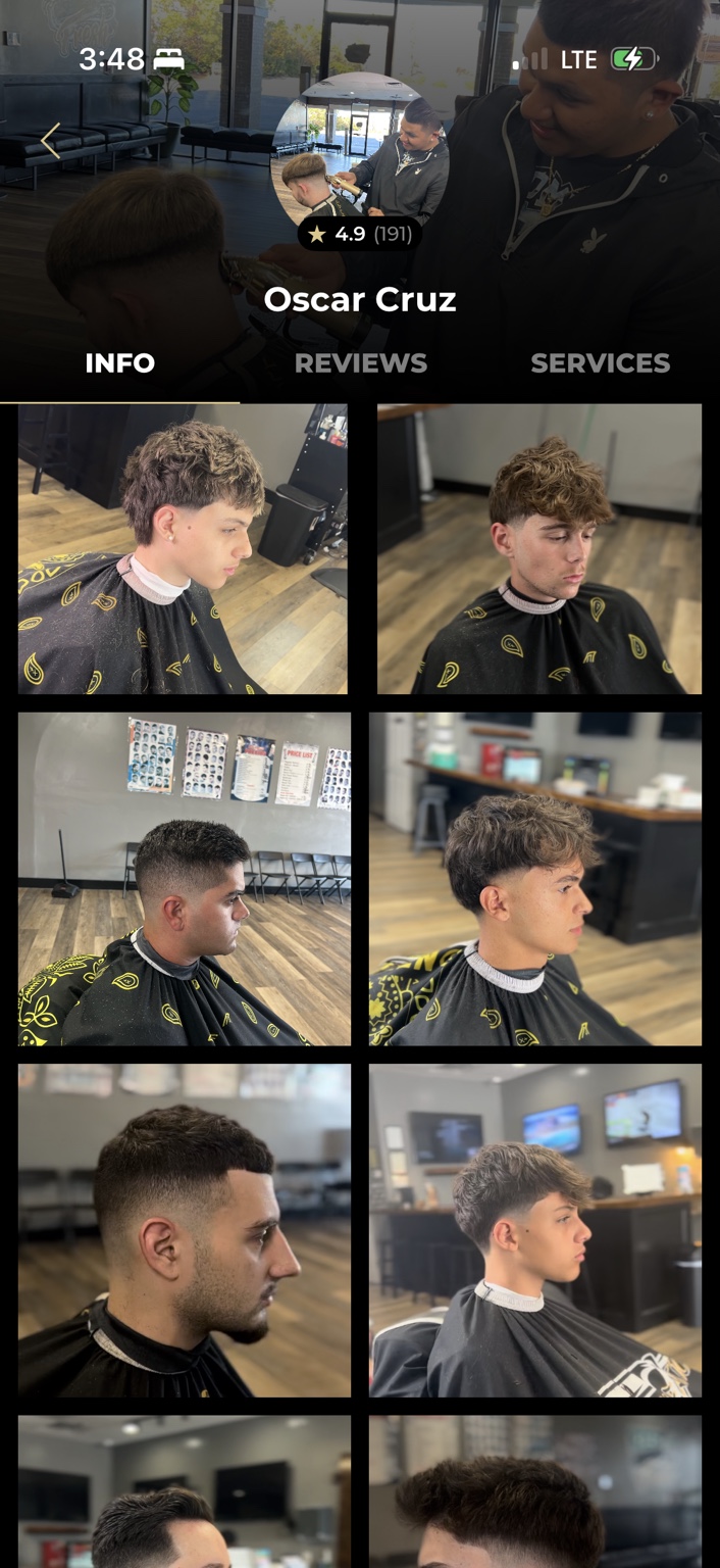 Oscar Cruz haircut gallery collage