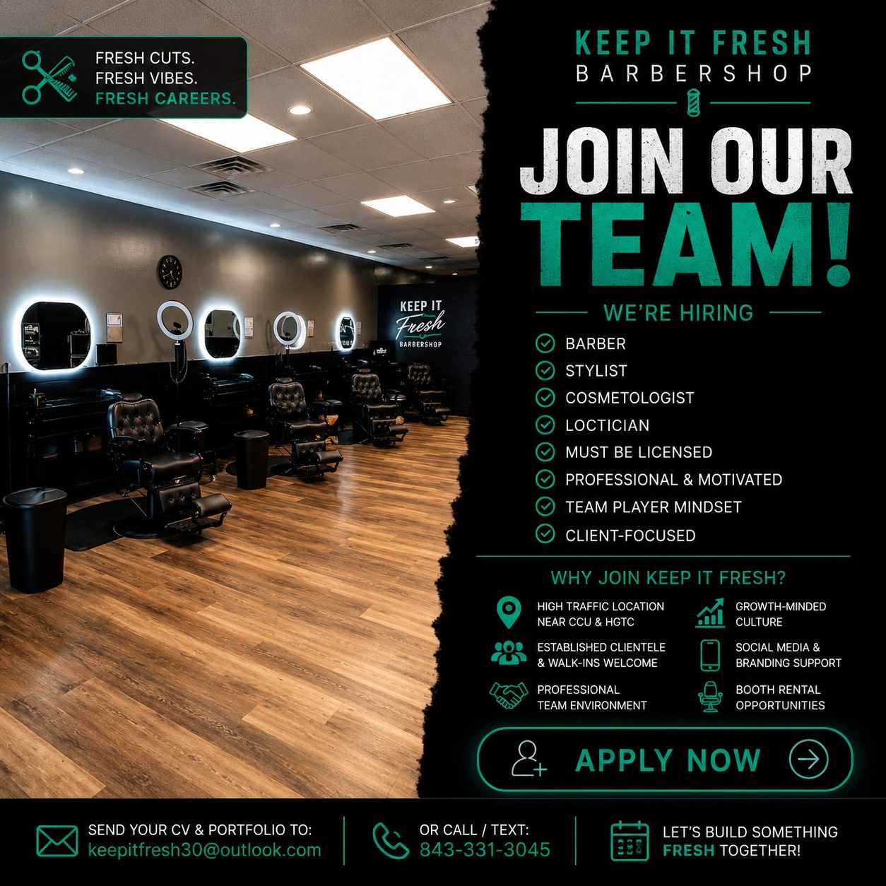Keep It Fresh join our team hiring flyer
